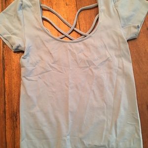 Cropped T-shirt light blue